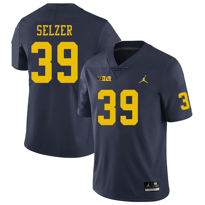 Men #39 Alan Selzer Michigan Wolverines College Football Jerseys Sale-Navy